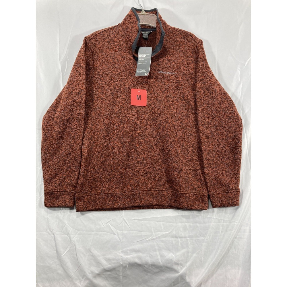 Eddie Bauer Men's Radiator Fleece Pullover Snap Front Top (Color-Russet, M ) New